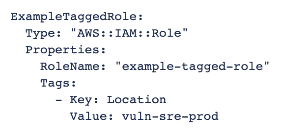 Adding tags using CloudFormation